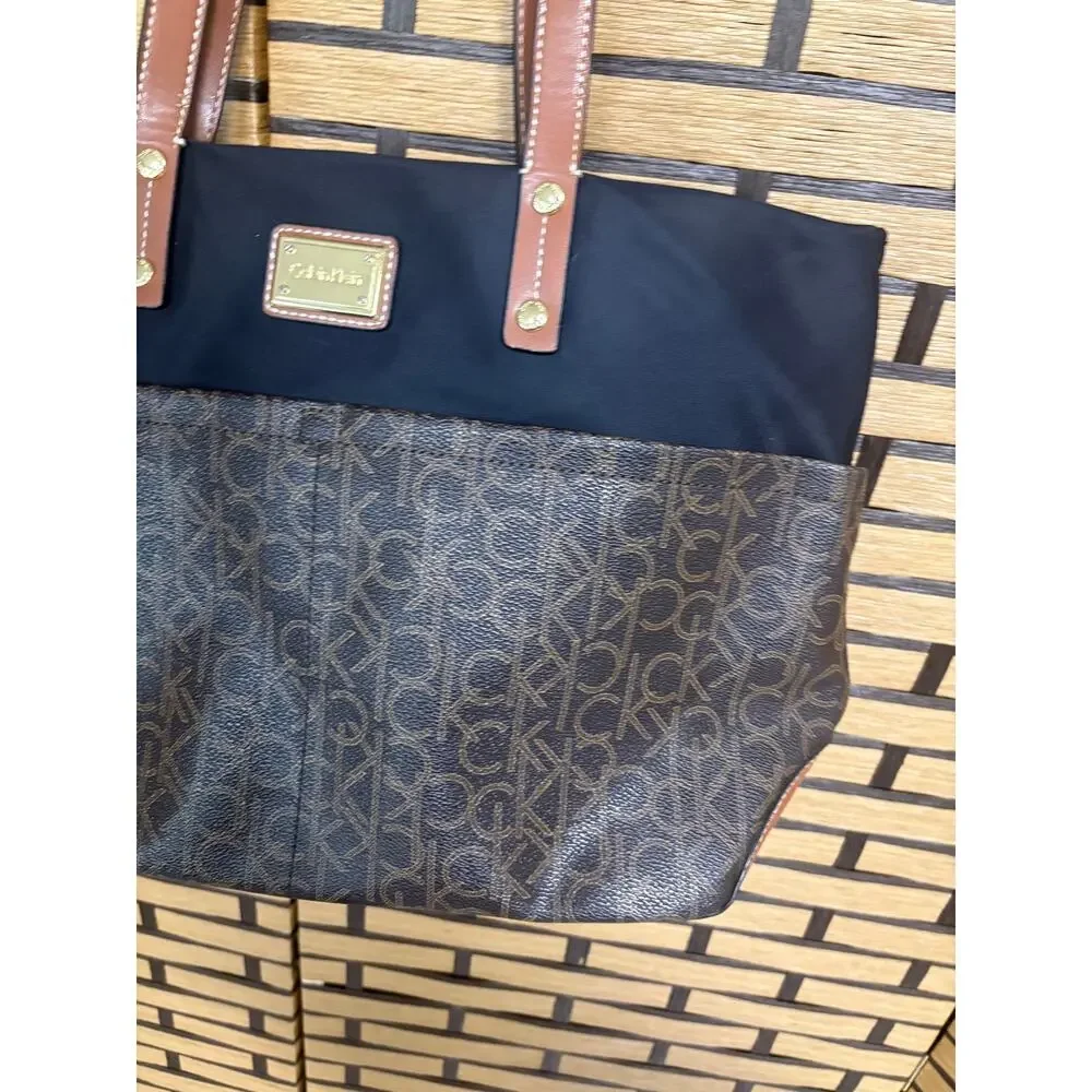 Calvin Klein Black And‎ Brown Tote Bag